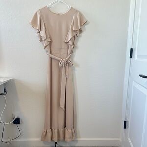 Bohme Elegant Cream Ruffle Dress